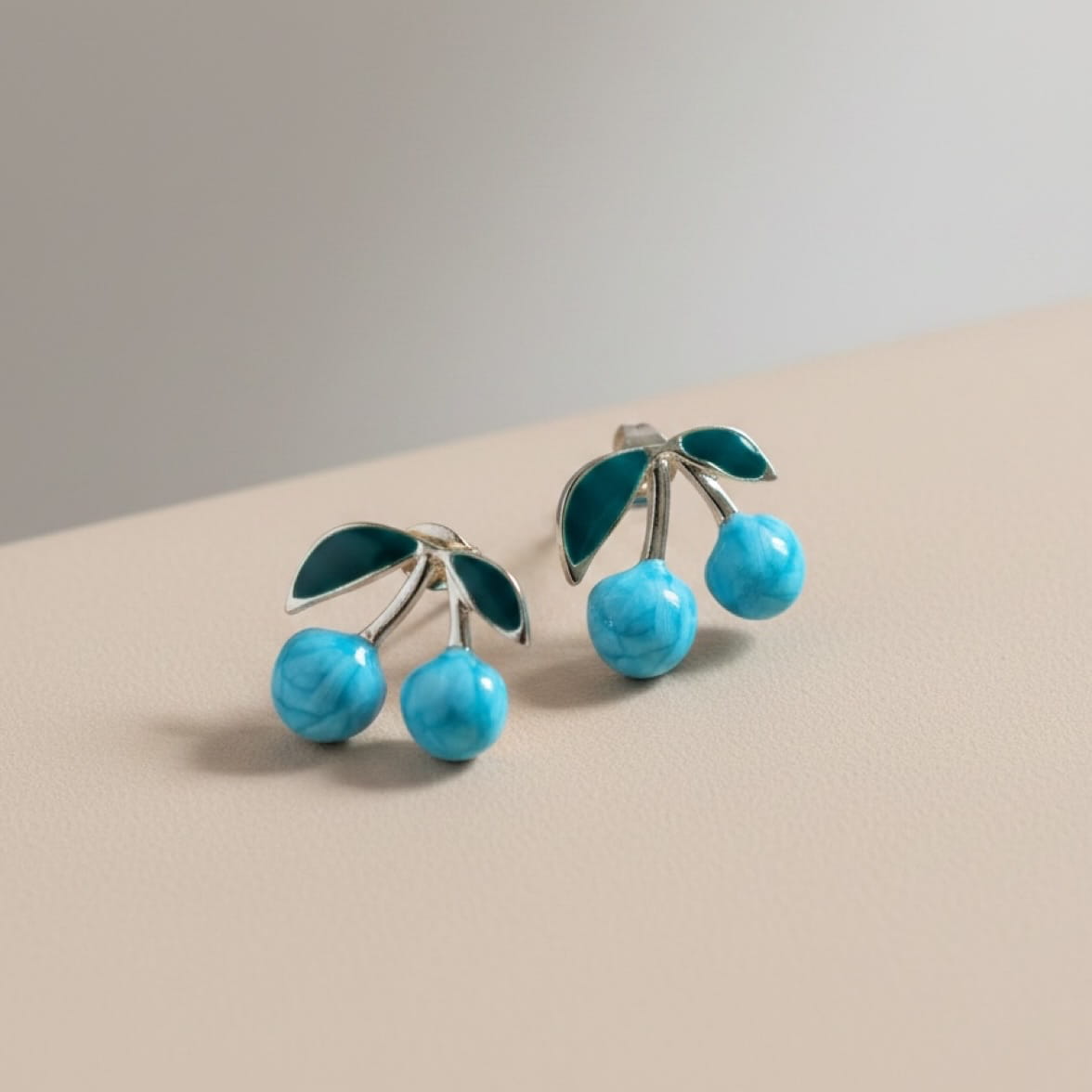 Naušnice Cherry Kiss - plavo zelene