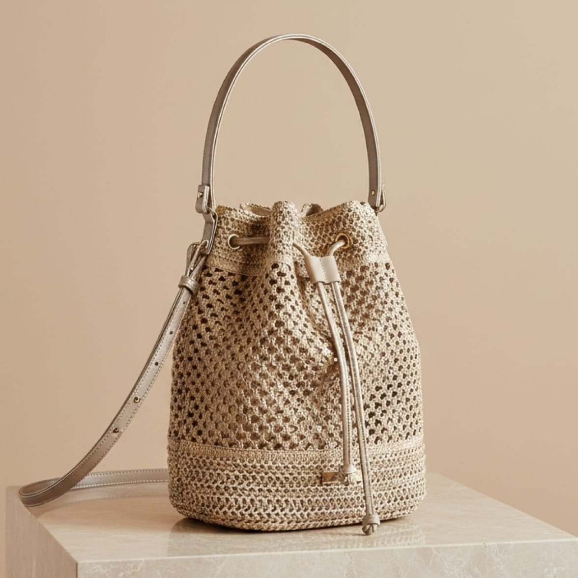 Mira bucket torba - bež detalji - SOLD OUT